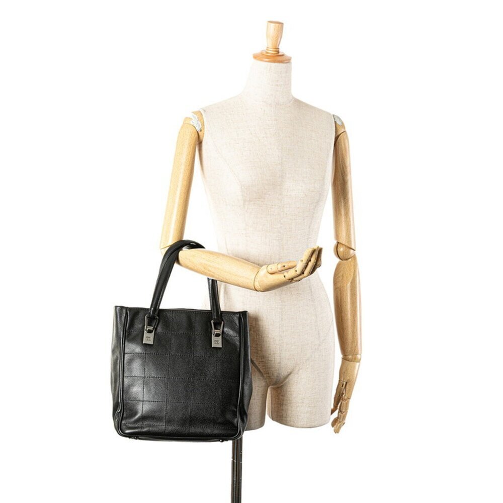 CHANEL Black Caviar Leather Logo Tote Bag - Picture 10 of 10